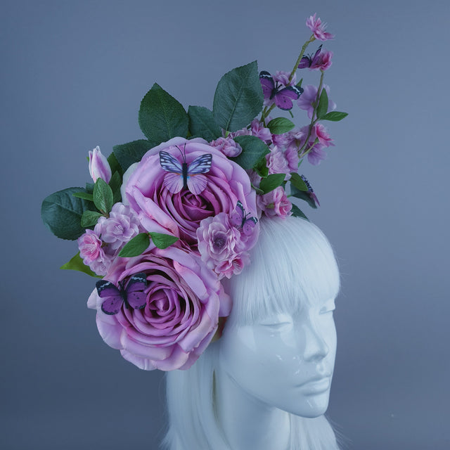 "Morpheus" Pink/Purple Rose Flower Headdress