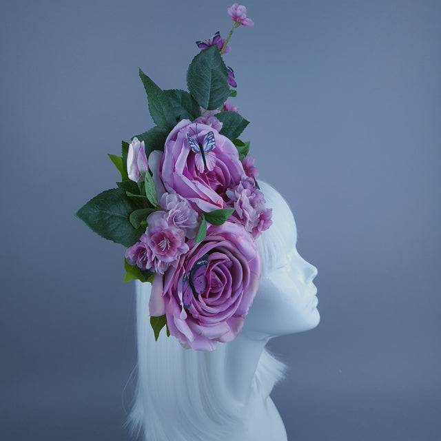 "Morpheus" Pink/Purple Rose Flower Headdress