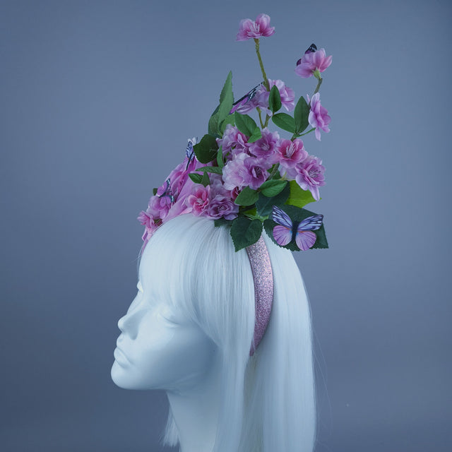 "Morpheus" Pink/Purple Rose Flower Headdress