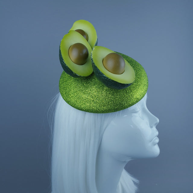 "Guacamole" Glitter Avocado Avo Vegetable Food Fascinator Hat