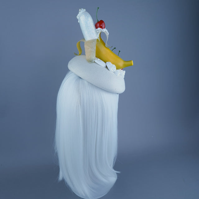 "Cheekie" Banana, Cherry, Cream & Pearls Food Fascinator Hat Headdress