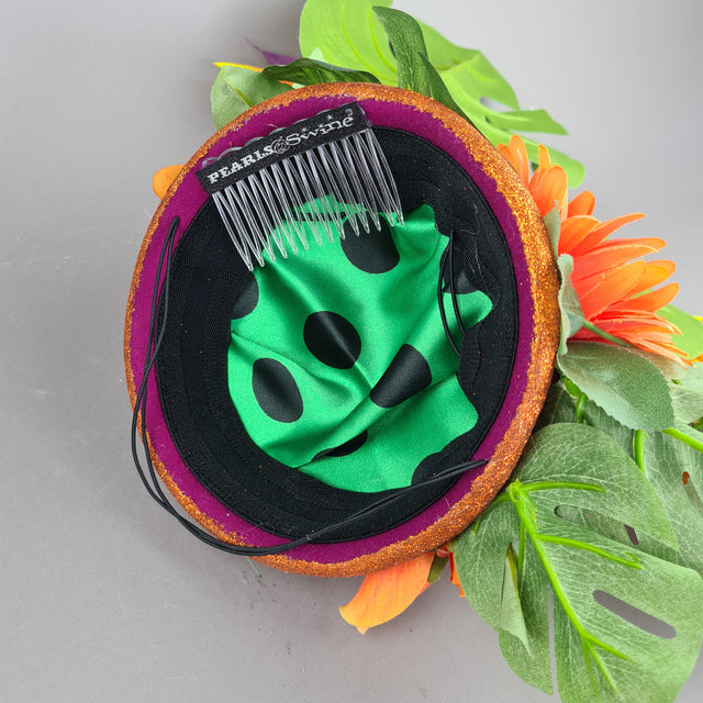 "Paradise" Tropical Orange Flower & Birds Fascinator Hat Headdress