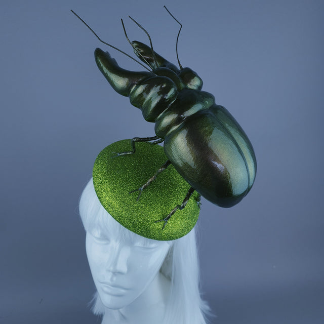 "Scuttle" Giant Stag Beetle Insect Bug Fascinator Hat