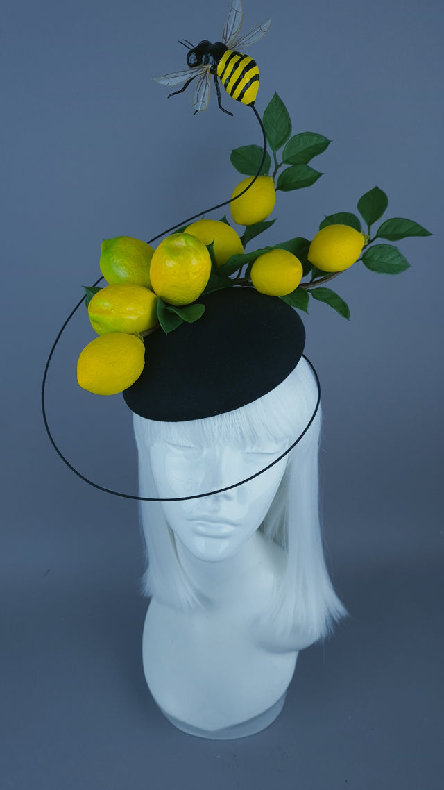 "Amarillo 2" Lemon & Bee Fascinator Hat
