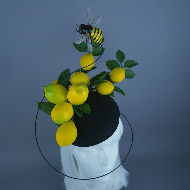 "Amarillo 2" Lemon & Bee Fascinator Hat