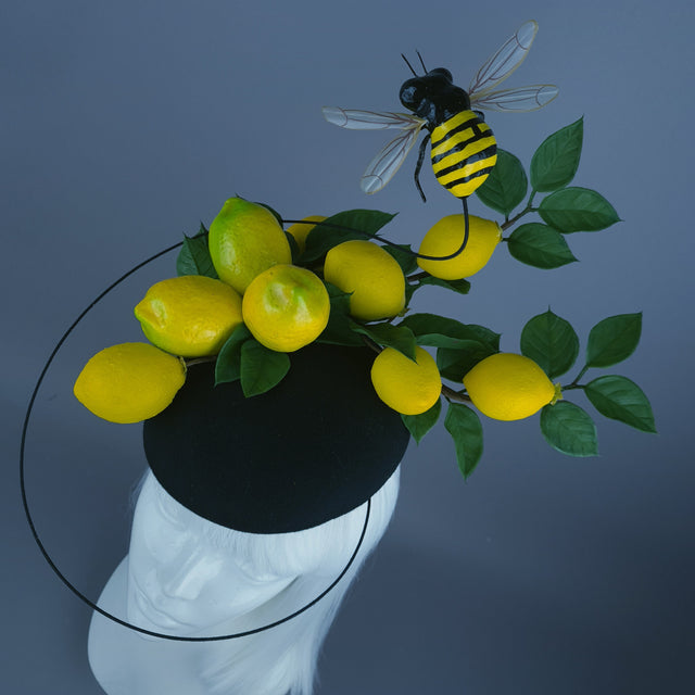 "Amarillo 2" Lemon & Bee Fascinator Hat