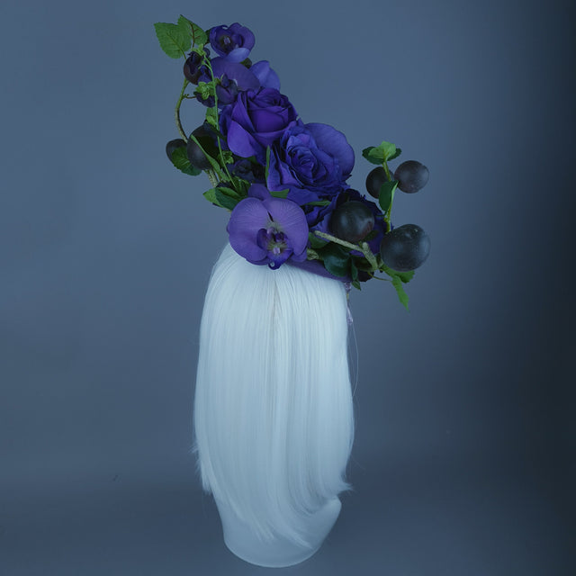 "Summanus" Purple Plum, Pearl & Beading Fascinator