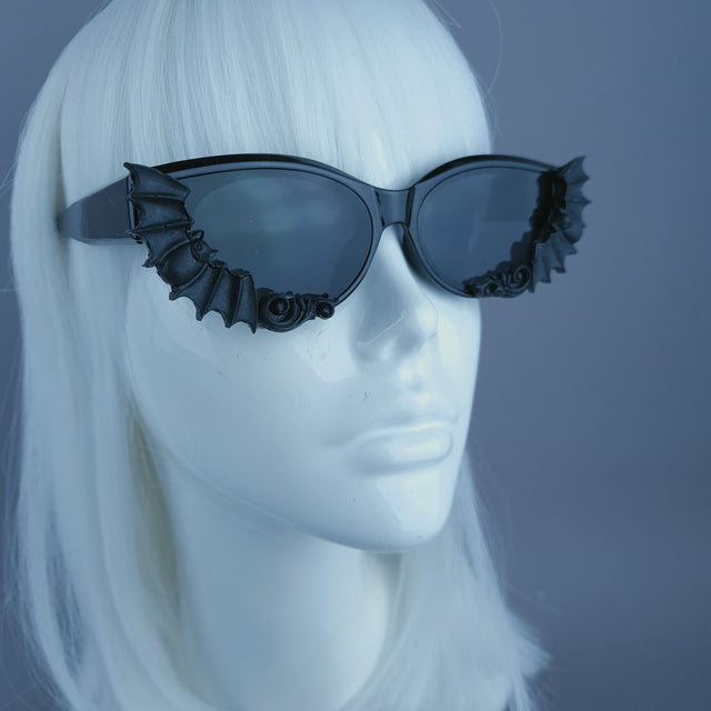 Cat Eye Bat & Filigree Sunglasses