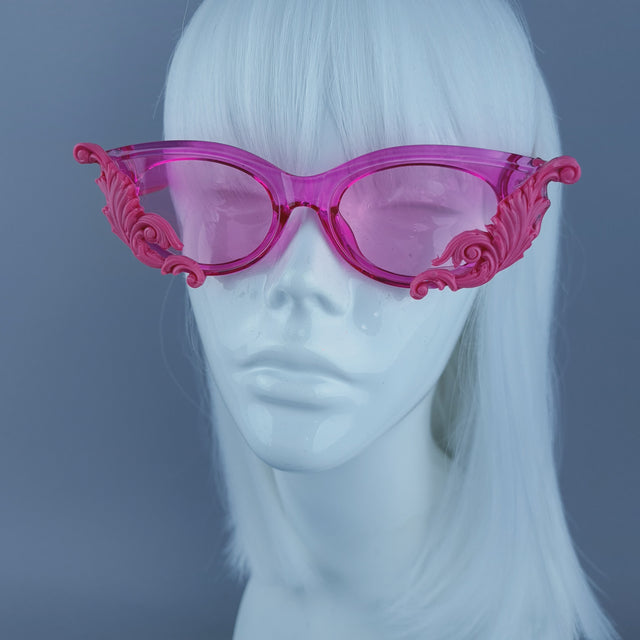 SPECIAL OFFER!! Cat Eye Pink Filigree Sunglasses