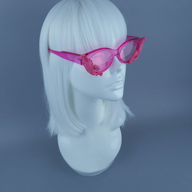 SPECIAL OFFER!! Cat Eye Pink Filigree Sunglasses
