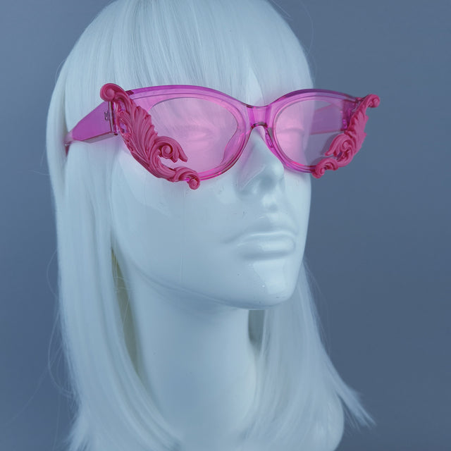 SPECIAL OFFER!! Cat Eye Pink Filigree Sunglasses
