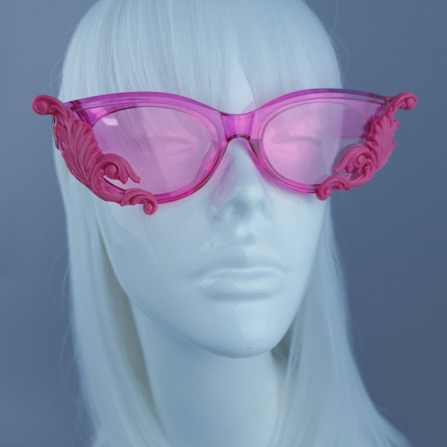 SPECIAL OFFER!! Cat Eye Pink Filigree Sunglasses