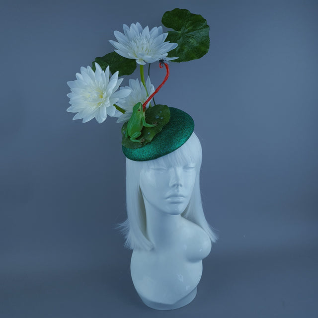 "Heqet" Frog & Lilypad Fascinator Hat