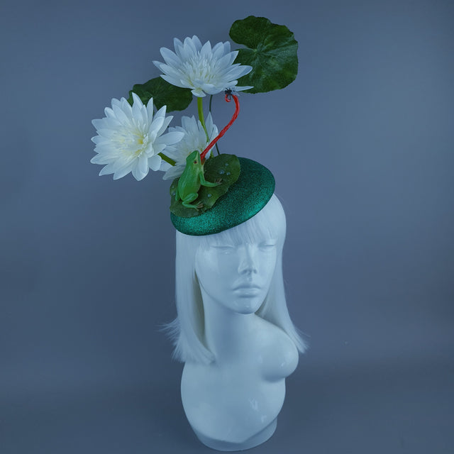 "Heqet" Frog & Lilypad Fascinator Hat
