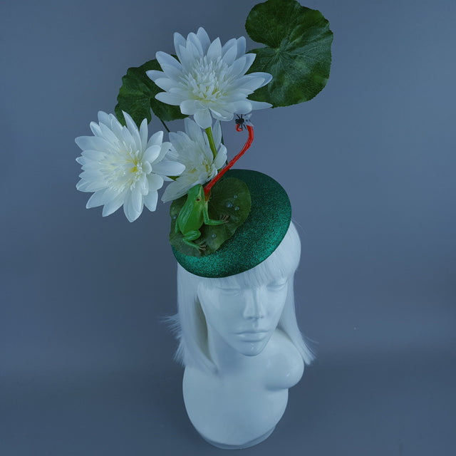 "Heqet" Frog & Lilypad Fascinator Hat