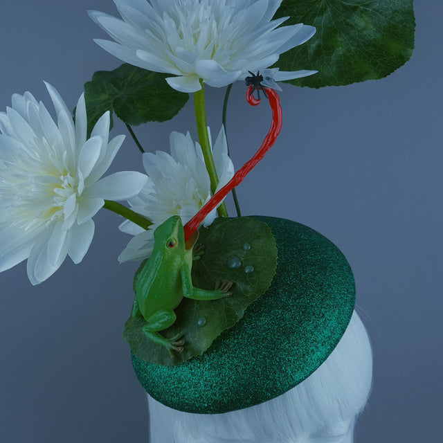 "Heqet" Frog & Lilypad Fascinator Hat