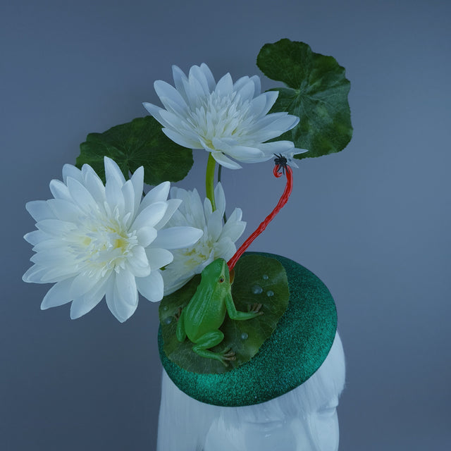 "Heqet" Frog & Lilypad Fascinator Hat