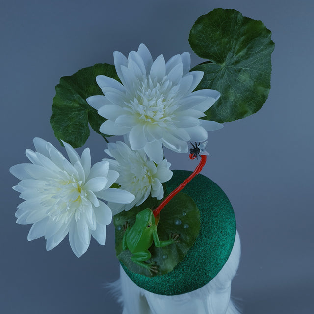 "Heqet" Frog & Lilypad Fascinator Hat