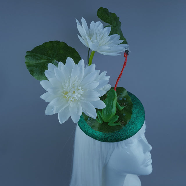"Heqet" Frog & Lilypad Fascinator Hat