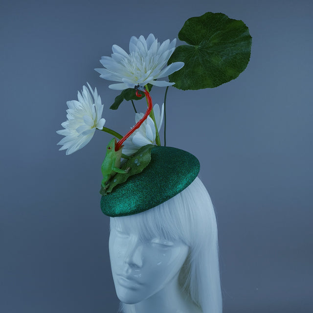 "Heqet" Frog & Lilypad Fascinator Hat
