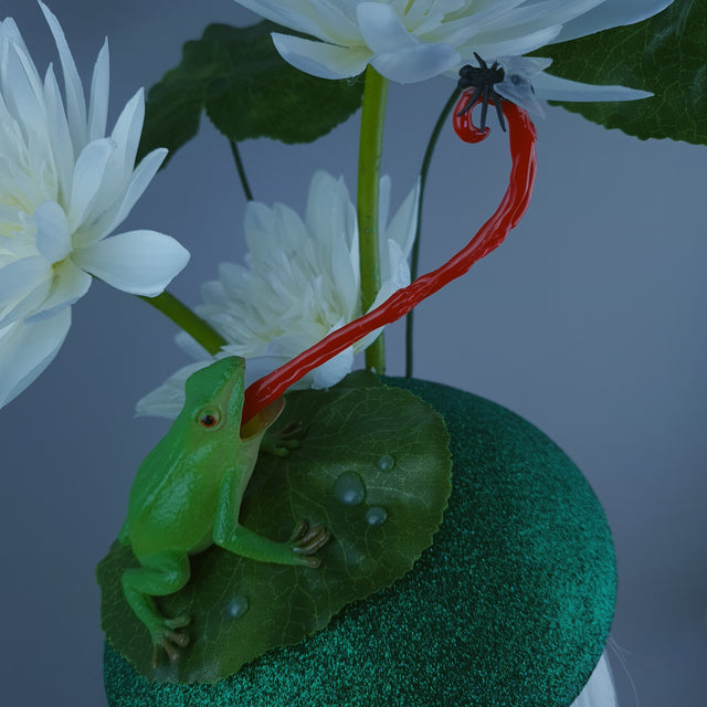 "Heqet" Frog & Lilypad Fascinator Hat
