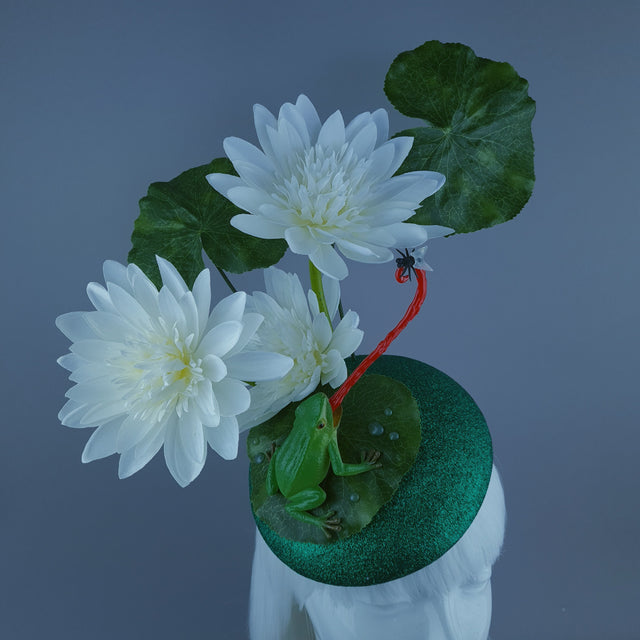"Heqet" Frog & Lilypad Fascinator Hat