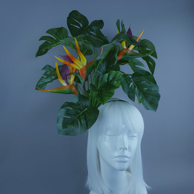 "Chiara" Tropical Flower & Leaf Headdress