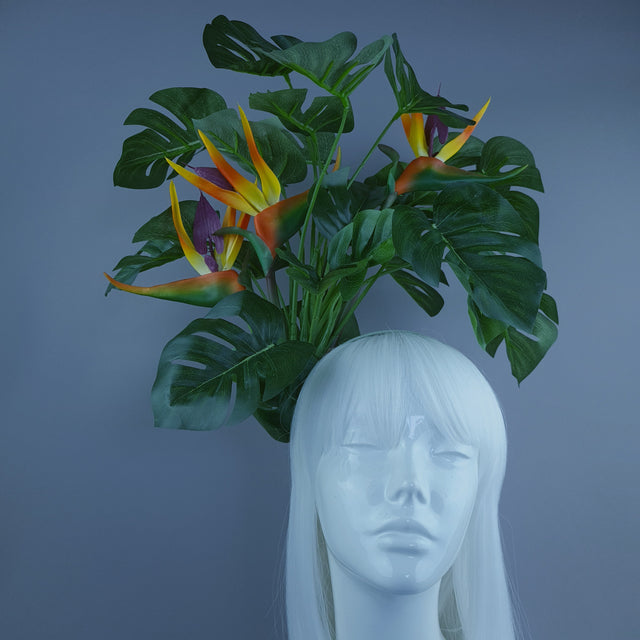 "Chiara" Tropical Flower & Leaf Headdress