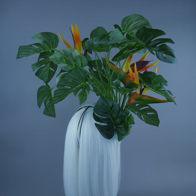 "Chiara" Tropical Flower & Leaf Headdress