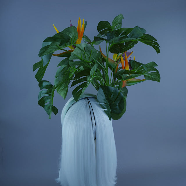"Chiara" Tropical Flower & Leaf Headdress