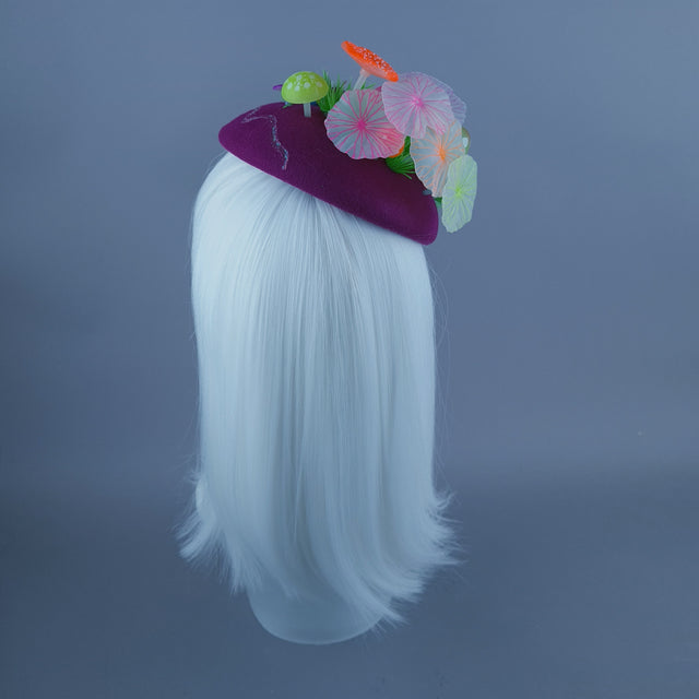 "Tipsy" Mushroom & Snail Cocktail Party Fascinator Hat