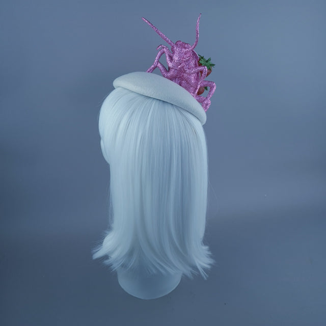 "Pinky" Giant Pink Cockroach Strawberries & Cream Fascinator Hat