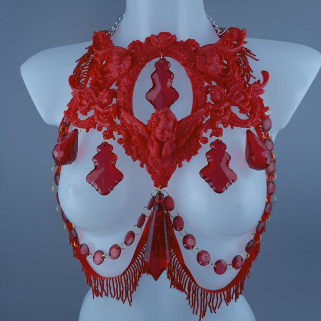 "Omaira" Red Angel Filigree Jewel Harness