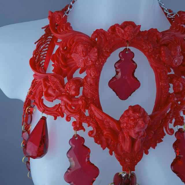 "Omaira" Red Angel Filigree Jewel Harness