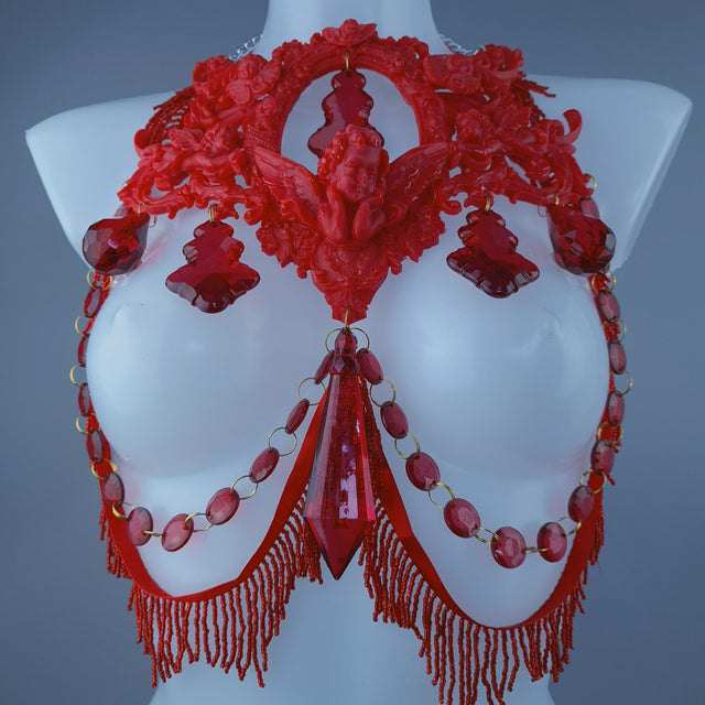 "Omaira" Red Angel Filigree Jewel Harness
