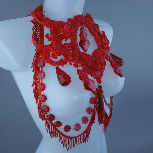 "Omaira" Red Angel Filigree Jewel Harness
