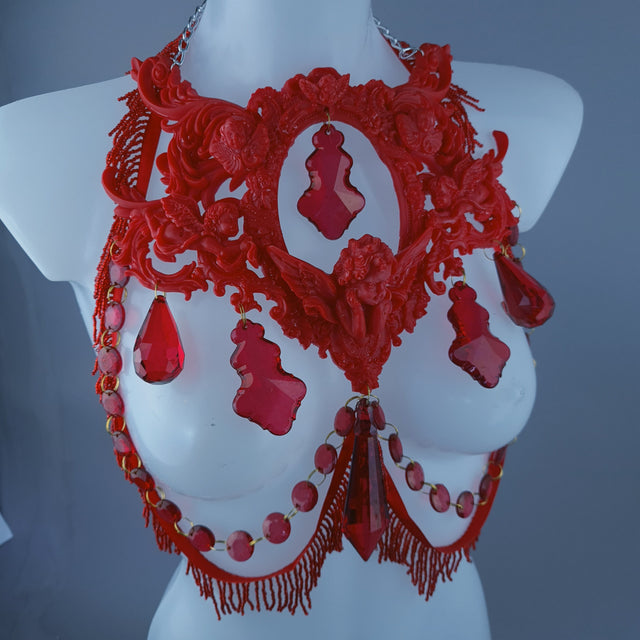 "Omaira" Red Angel Filigree Jewel Harness