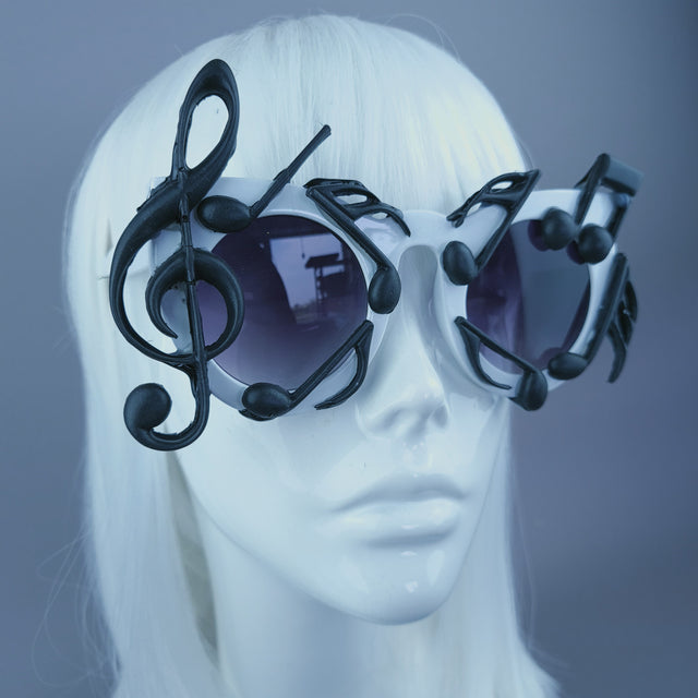 Sample: White & Black Musical Note Sunglasses