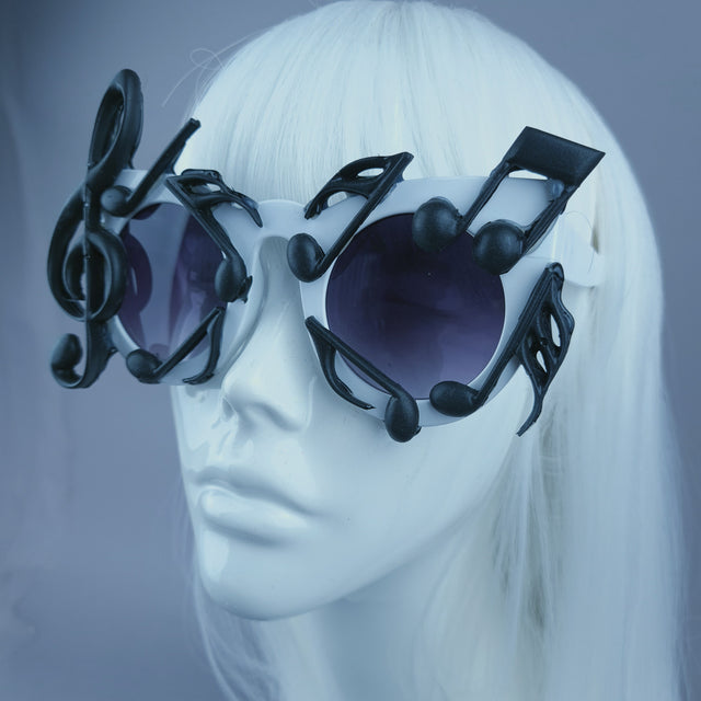 Sample: White & Black Musical Note Sunglasses