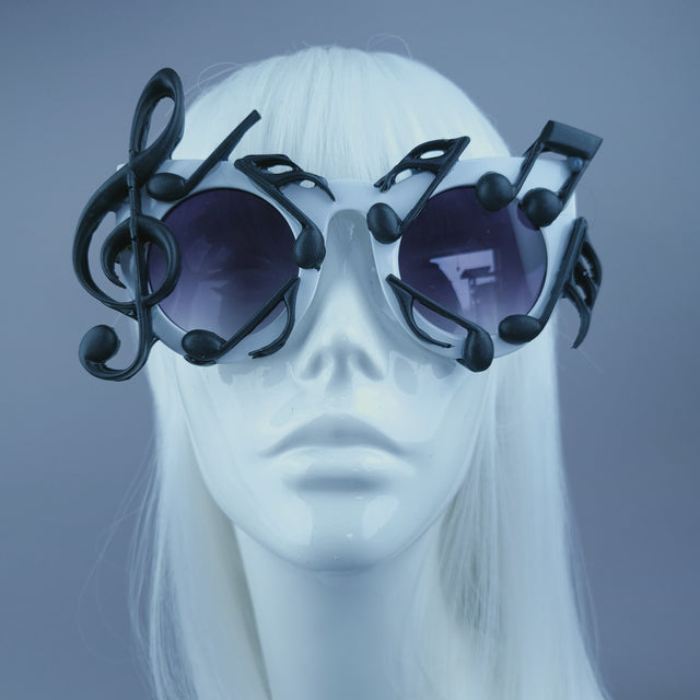Sample: White & Black Musical Note Sunglasses