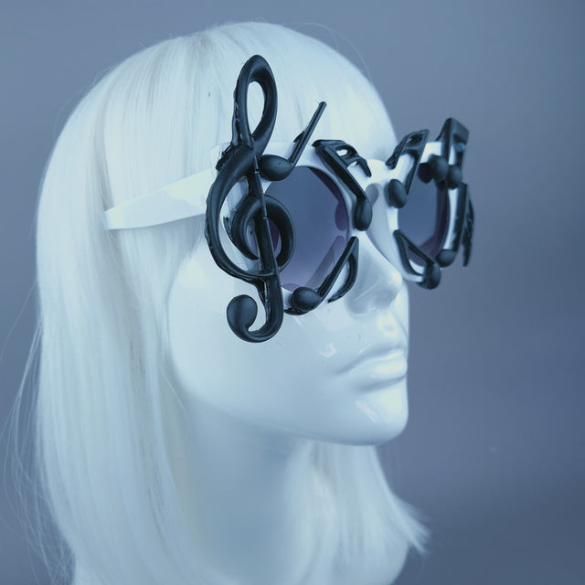 Sample: White & Black Musical Note Sunglasses
