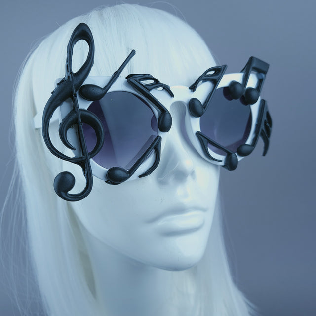 Sample: White & Black Musical Note Sunglasses