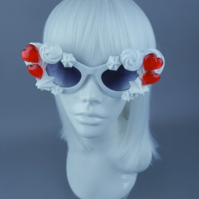 "Pie" White Frosting Icing Red Hearts Sunglasses
