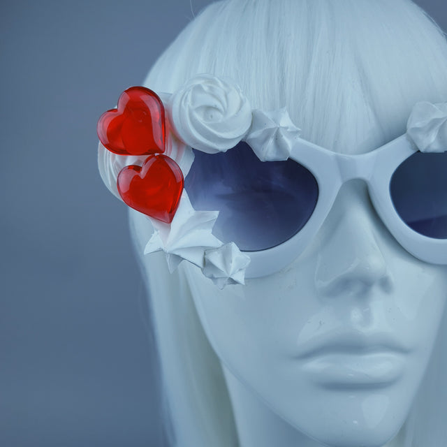 "Pie" White Frosting Icing Red Hearts Sunglasses