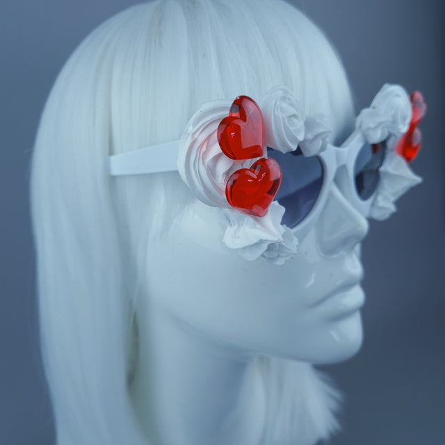 "Pie" White Frosting Icing Red Hearts Sunglasses