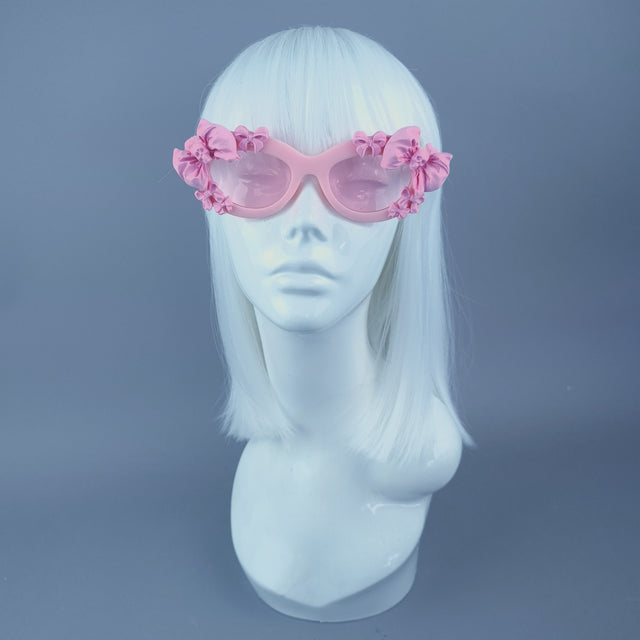 Sample: Pink Bow & Skull Catseye Sunglasses