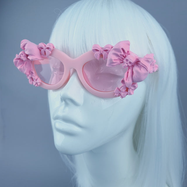 Sample: Pink Bow & Skull Catseye Sunglasses