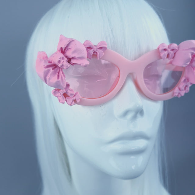 Sample: Pink Bow & Skull Catseye Sunglasses
