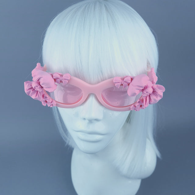 Sample: Pink Bow & Skull Catseye Sunglasses