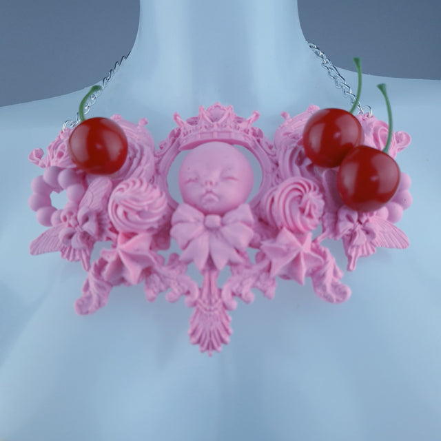 "Kamiko" Pink Doll Cherry Neckpiece